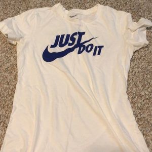 White nike “just do it shirt”